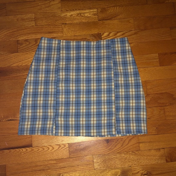 Blue plaid mini skirt - Picture 1 of 1